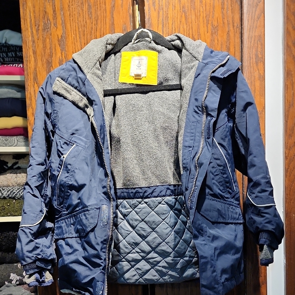 Blue Hooded Jacket with Gray Lining